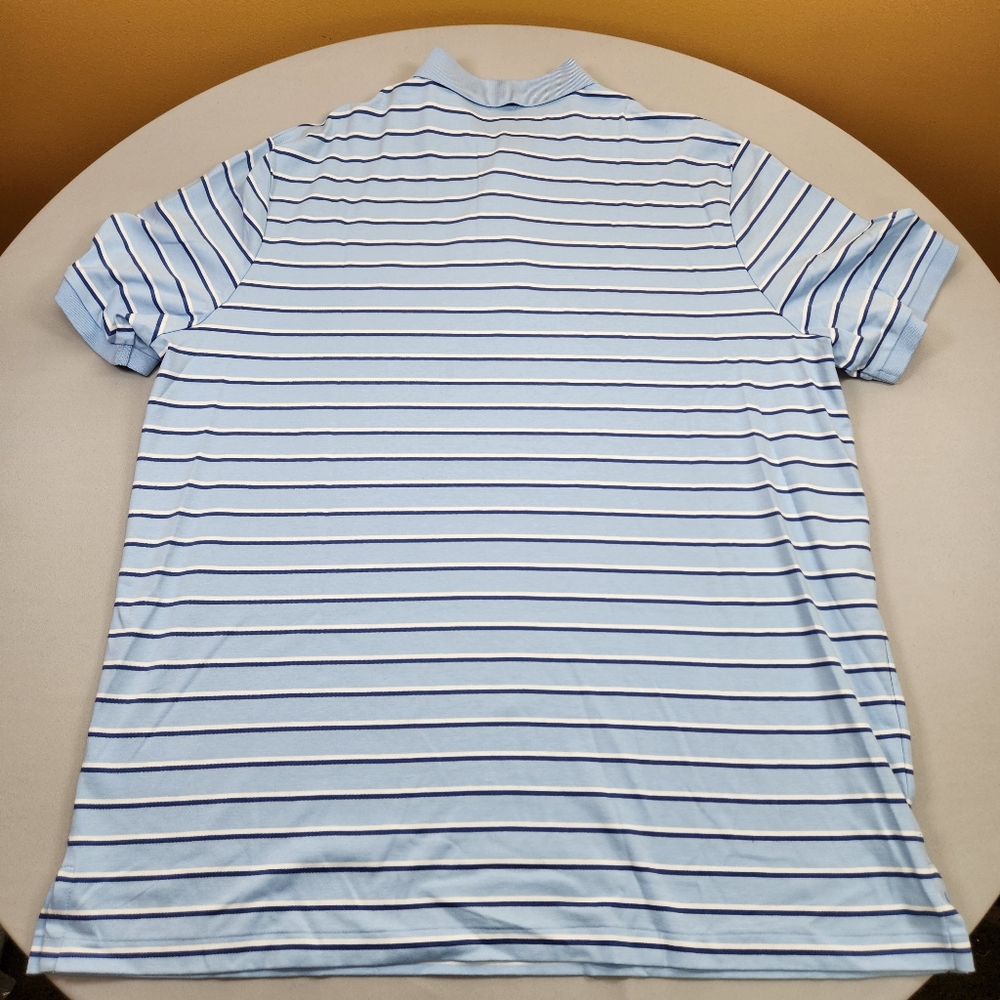 Polo Ralph Lauren Soft Polo Shirt Mens 2XL Blue Striped Classic Fit Flesh Pony - Picture 8 of 8